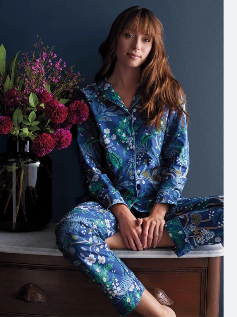 GUC rifle paper co x company store peacock poplin pajama set! Size small 🦄🦋🦚